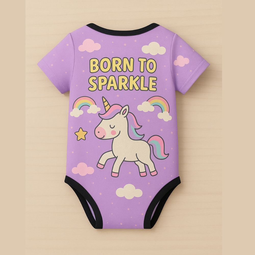 Born to Sparkle Unicorn Baby Romper Jersey