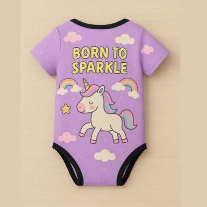 Born to Sparkle Unicorn Baby Romper Jersey