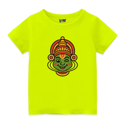 Kathakali Face Printed Kids T-Shirt – Traditional Kerala Onam Festival Outfit