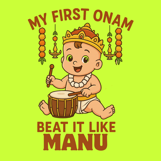 Cute Onam Kids T-Shirt | Personalized Festival Wear for Boys & Girls