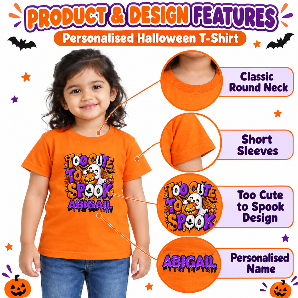 My First Halloween Kids T-Shirt – Cute Ghost and Pumpkin Print