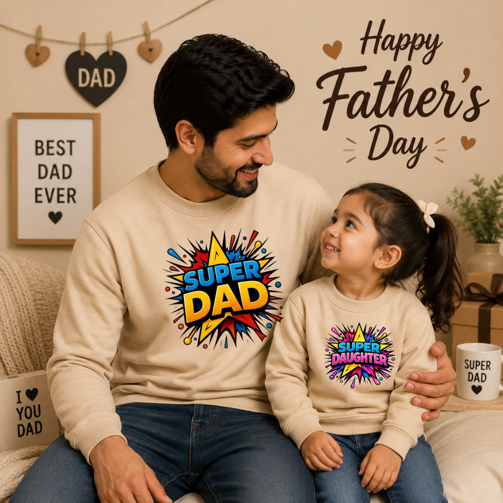Premium Dad and Kids Sweatshirts | Matching Family Outfit Collection