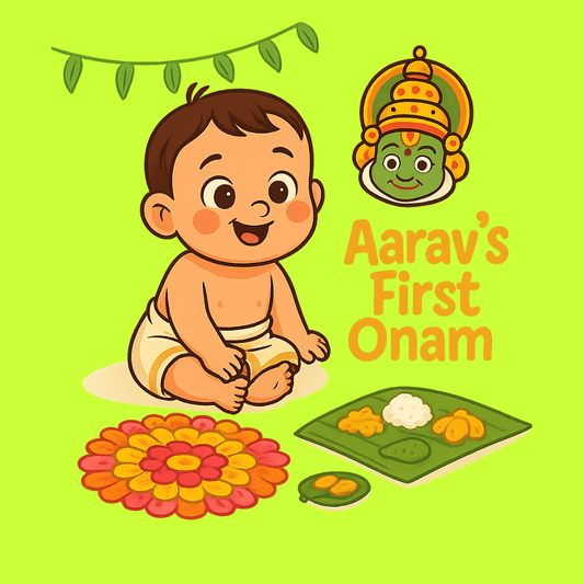 Personalized Kerala Onam Kids Tee – Soft Cotton Festival Clothing