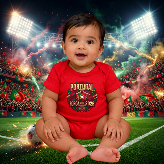 Little Portugal Fan Baby Romper – Personalized Football Theme Infant Onesie