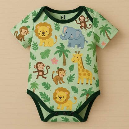 Little Explorer Jungle Baby Romper Jersey – Personalized Green Bodysuit