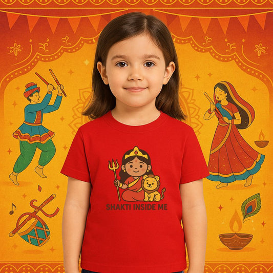 Name Customised Navratri T-Shirt | "Shakti Inside Me" | Durga Maa Design