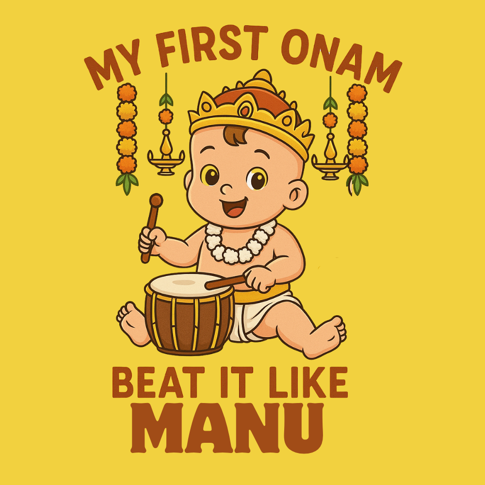 Onam Special Kids T-Shirt | Custom Name Kerala Cultural Wear