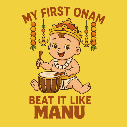 Onam Special Kids T-Shirt | Custom Name Kerala Cultural Wear