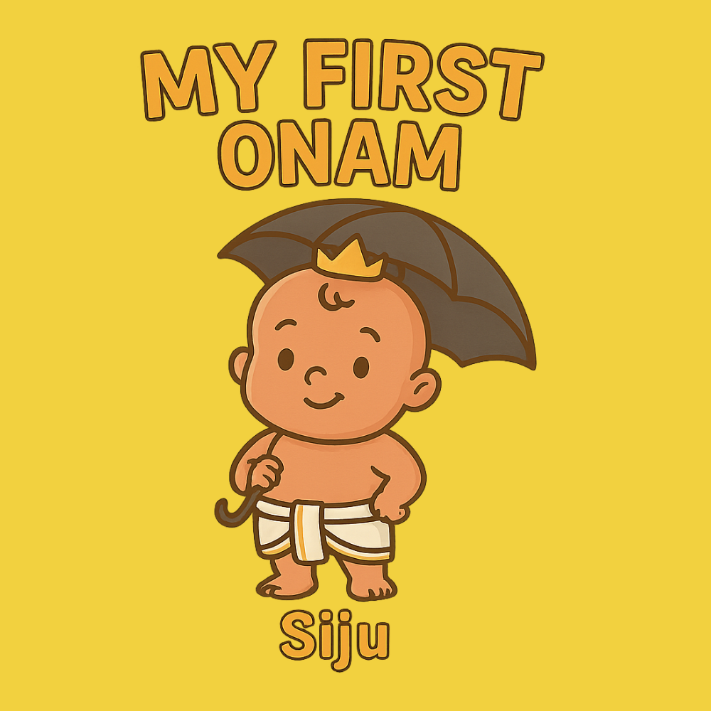 Happy Onam Kids Clothing – Personalized Cotton T-Shirt with Custom Name