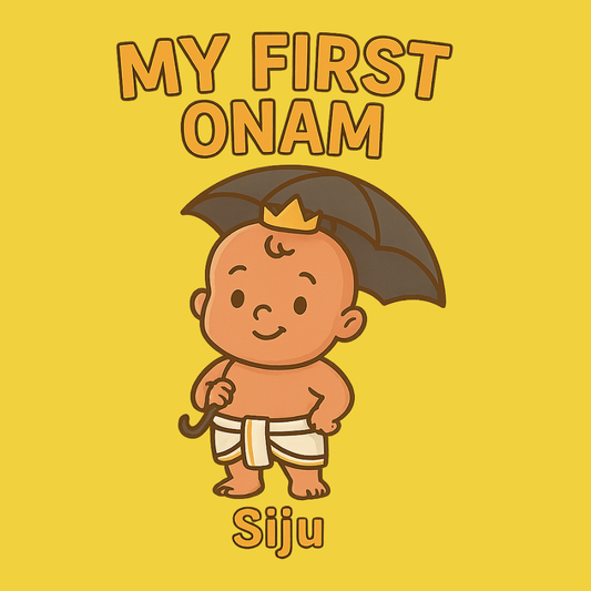 Happy Onam Kids Clothing – Personalized Cotton T-Shirt with Custom Name
