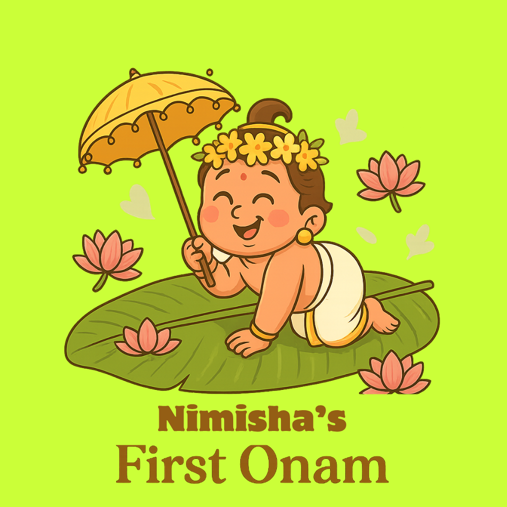 Onam Special Kids T-Shirt | Custom Name Kerala Cultural Wear