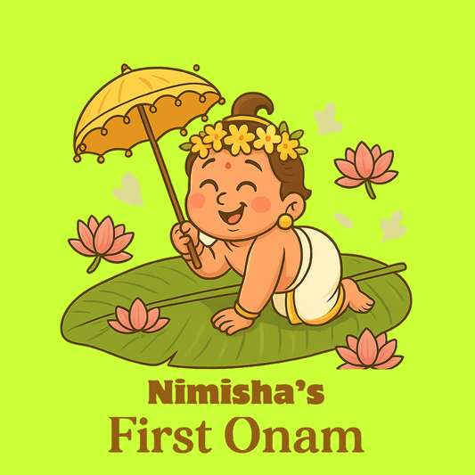 Onam Special Kids T-Shirt | Custom Name Kerala Cultural Wear