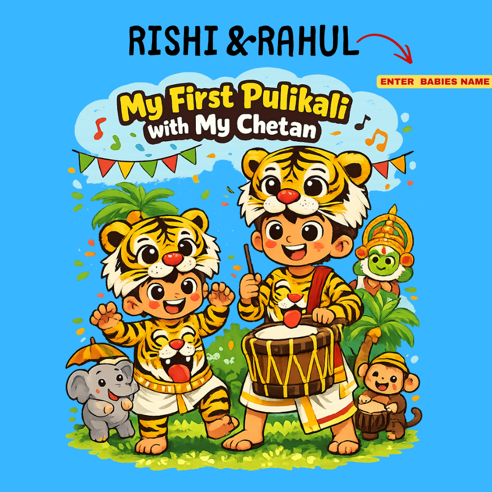 Happy Onam Kids Matching T-Shirt & Romper Combo | Kerala Celebration Wear