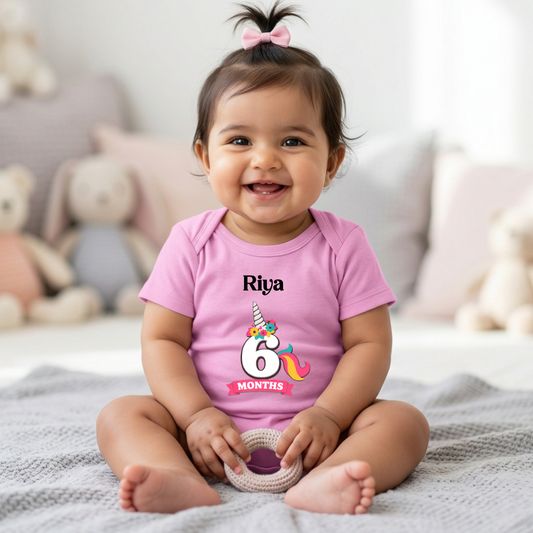 Half Birthday Baby Romper | 6 Month Milestone Outfit
