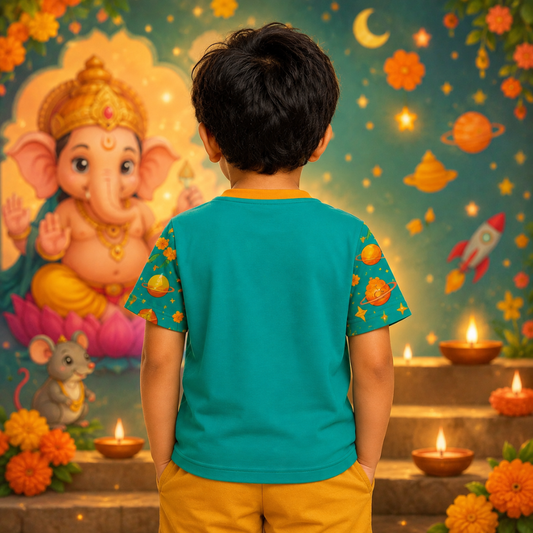 Vinayagar Chathurthi Cute Lord Ganapathi Printed Jersey
