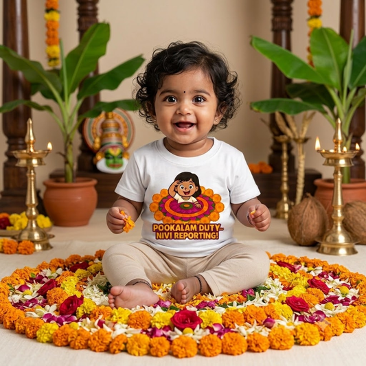 Happy Onam 2026 Kids T-Shirt – Personalized Festival Wear for Boys & Girls