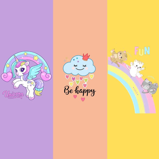 Cute Unicorn, Rainbow & Be Happy Baby Rompers | 3pcs combo pack for Newborns, Infants & Toddlers