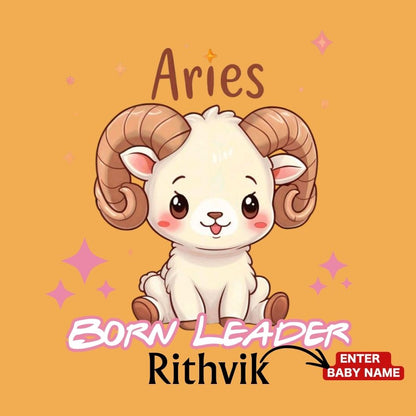 Little Aries Born Leader Personalized Baby Romper