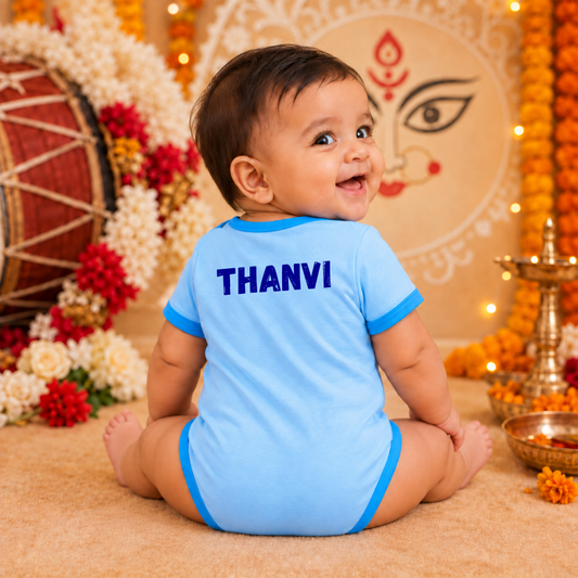 Daddy’s Little Pujo Partner Baby Romper | Durga Puja Festive Onesie for Infants