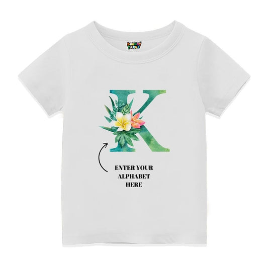 Floral Alphabets Kids Tshirts