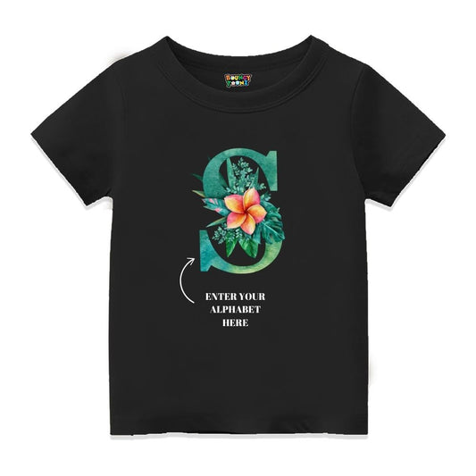 Floral Alphabets Kids Tshirts