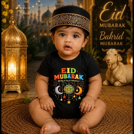 Custom Eid Baby Romper with Name | Bakrid Celebration Outfit