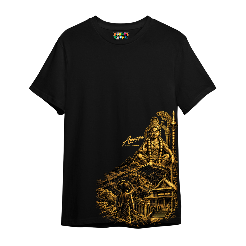 Sabarimala Season Black T-Shirt | Lord Ayyappa Devotional Wear
