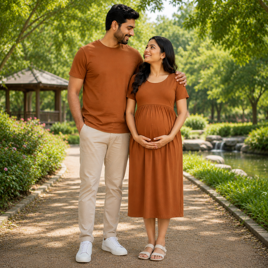 Matching Feeding Nursing Dress & Dad T-Shirt Set