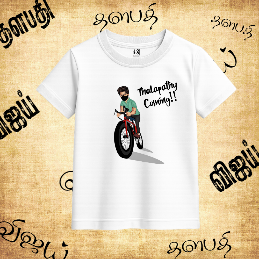 Thalapathy Coming T-Shirt – Vijay Inspired Cycle Ride Design
