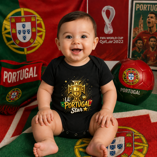 Portugal Soccer Fan Baby Onesie – Customized Infant Football Bodysuit for Boys & Girls