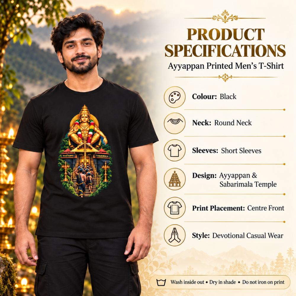 Sabarimala Yatra T-Shirt | Lord Ayyappa Swamy | Ayyappa Pilgrimage Wear