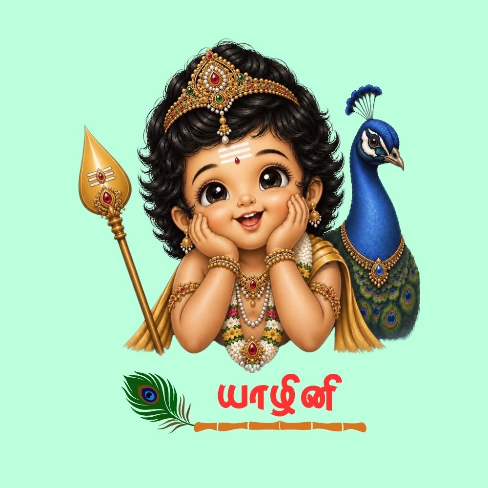 Little Murugan Personalized Kids T-Shirt for Girls | Custom Name Murugan Cotton T-Shirt | Cute Tamil Devotional Tee
