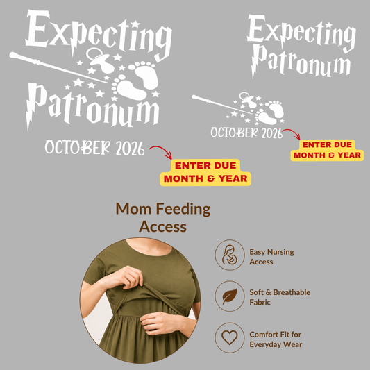 Expecting Patronum Feeding & Nursing Dress with Matching Dad T-Shirt