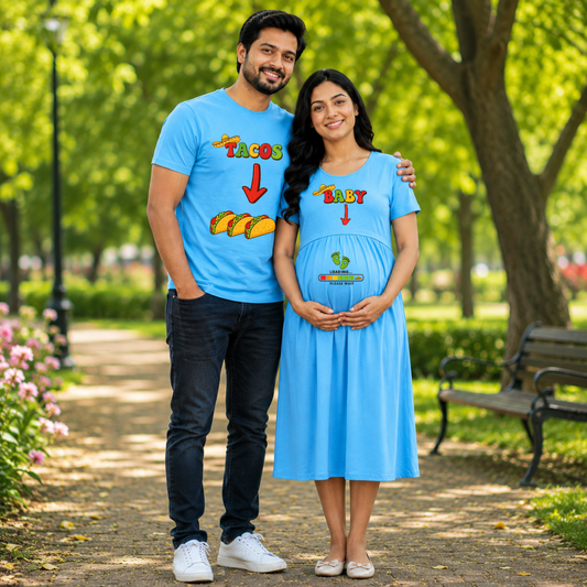 Tacos & Baby Matching Feeding & Nursing Dress with Dad T-Shirt