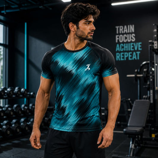Teal Performance Gym T-Shirt for Men | Premium Sports Active Wear