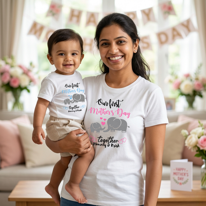 New Mom Gift – Our First Mother’s Day Matching T-Shirts & Rompers