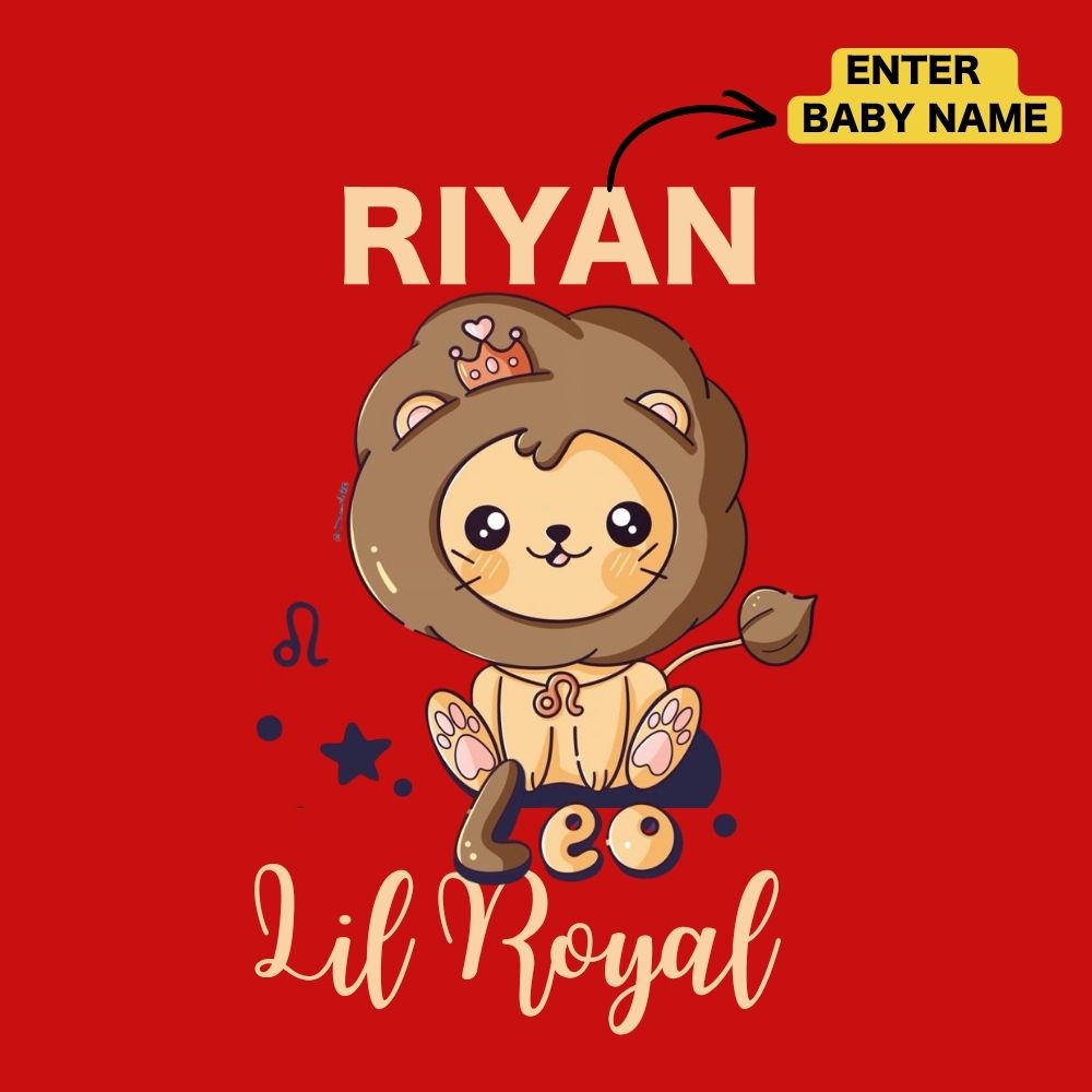 Little Leo King Custom Name Baby Romper