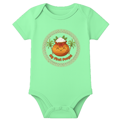 Baby Onesies 1st Pongal Dress - personalised - MINT GREEN - 0 - 3 Months (Chest 18")