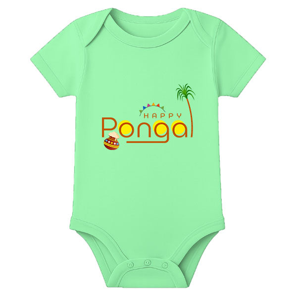 Personalized Thai Pongal Baby Onesie – Custom Name Romper for First Pongal Celebration - MINT GREEN - 0 - 3 Months (Chest 18")