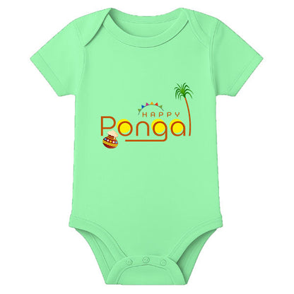 Personalized Thai Pongal Baby Onesie – Custom Name Romper for First Pongal Celebration - MINT GREEN - 0 - 3 Months (Chest 18")