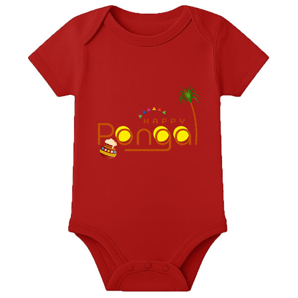 Personalized Thai Pongal Baby Onesie – Custom Name Romper for First Pongal Celebration - RED - 0 - 3 Months (Chest 18")