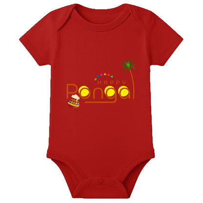 Personalized Thai Pongal Baby Onesie – Custom Name Romper for First Pongal Celebration - RED - 0 - 3 Months (Chest 18")