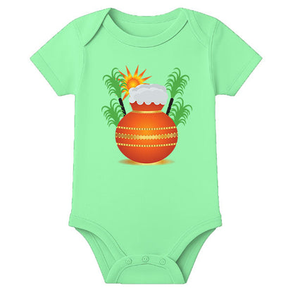Personalized Baby Onesie for Pongal – Custom Name Thai Pongal Romper - MINT GREEN - 0 - 3 Months (Chest 18")