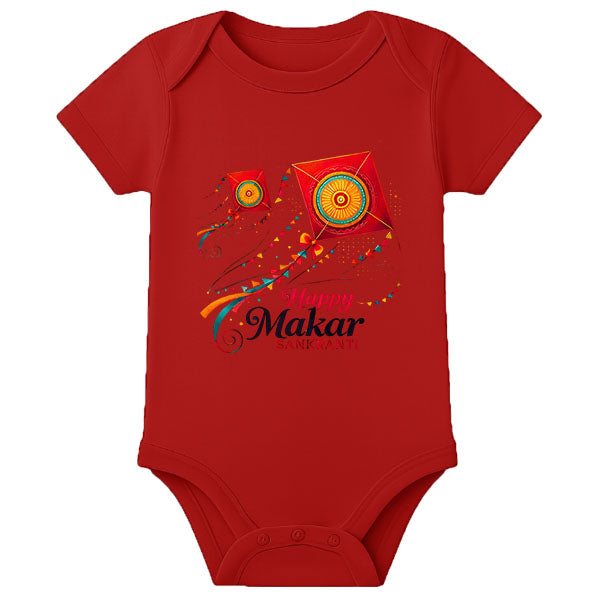 Custom Name Pongal Baby Onesie – Soft Cotton First Pongal Romper for Newborns - RED - 0 - 3 Months (Chest 18")