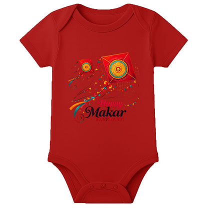 Custom Name Pongal Baby Onesie – Soft Cotton First Pongal Romper for Newborns - RED - 0 - 3 Months (Chest 18")