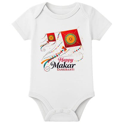 Custom Name Pongal Baby Onesie – Soft Cotton First Pongal Romper for Newborns - WHITE - 0 - 3 Months (Chest 18")