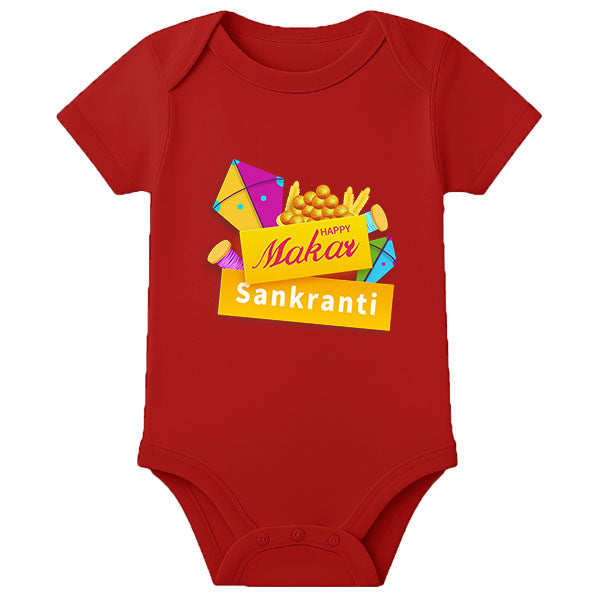 My First Thai Pongal Baby Romper – Personalized Name Festival Onesie - RED - 0 - 3 Months (Chest 18")