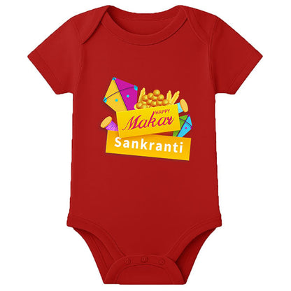 My First Thai Pongal Baby Romper – Personalized Name Festival Onesie - RED - 0 - 3 Months (Chest 18")
