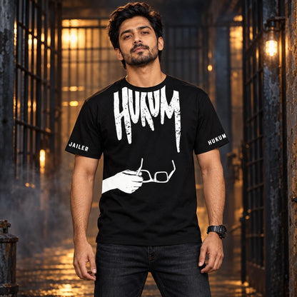 Jailer Hukum Black Graphic T-Shirt for Men | Jopokart