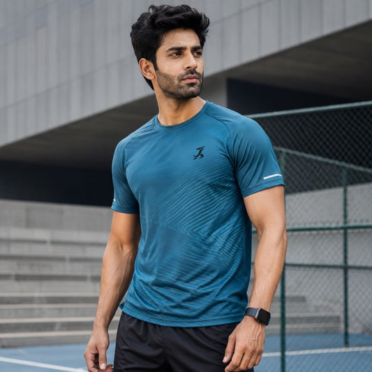 Men's Blue Active Wear Sports T-Shirt | Lightweight Quick Dry Gym & Running Tee